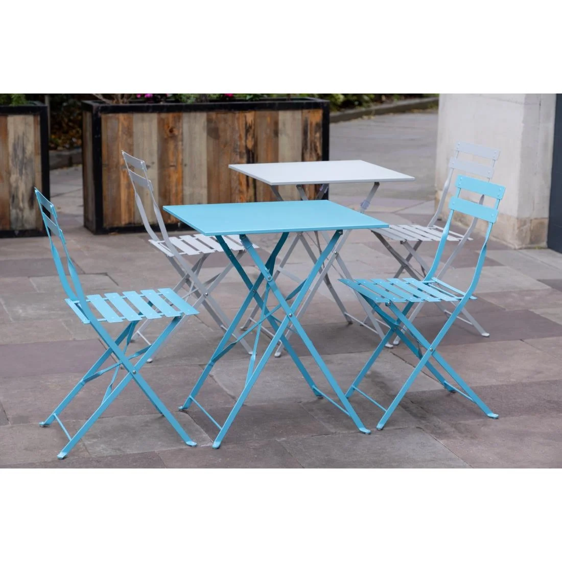 Bolero Perth Grey Pavement Style Steel Folding Chairs (Pack of 2) - Image 12