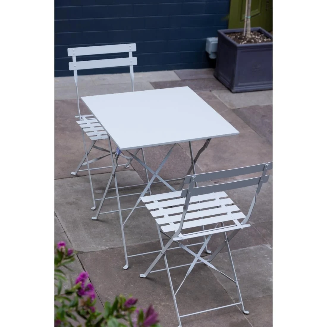 Bolero Grey Square Pavement Style Steel Table - Image 5
