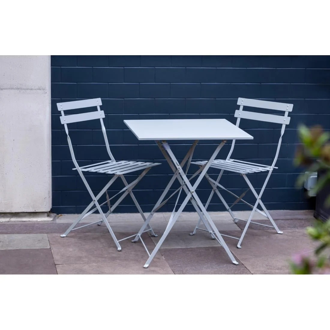 Bolero Grey Square Pavement Style Steel Table - Image 4