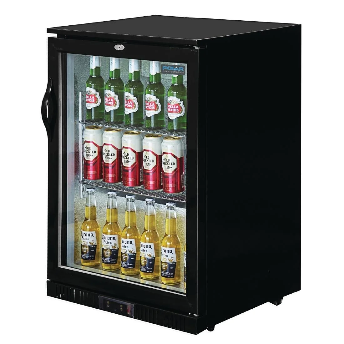 Polar Back Bar Cooler with Hinged Door in Black 138Ltr - Image 5