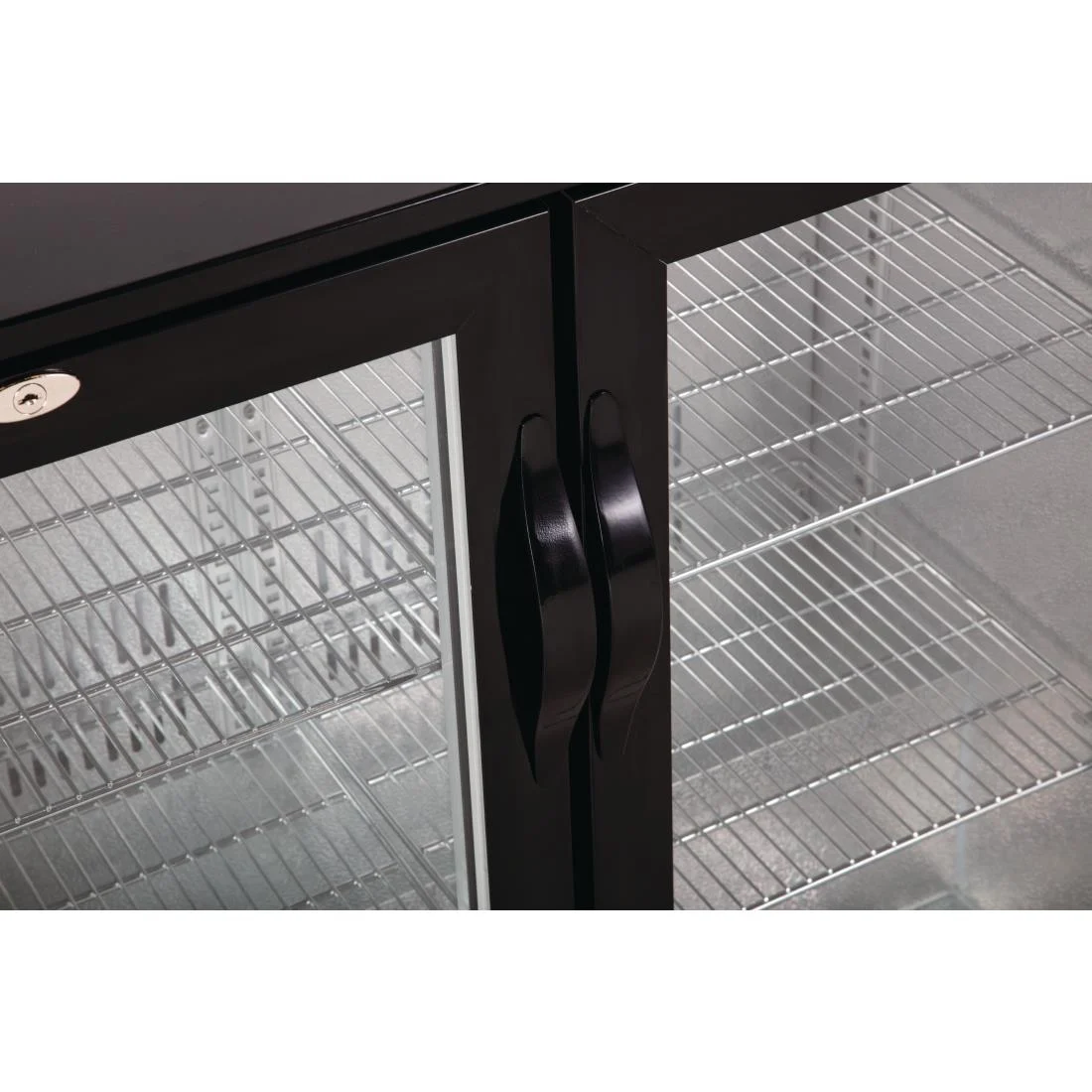 Polar Back Bar Cooler with Hinged Doors in Black 198Ltr