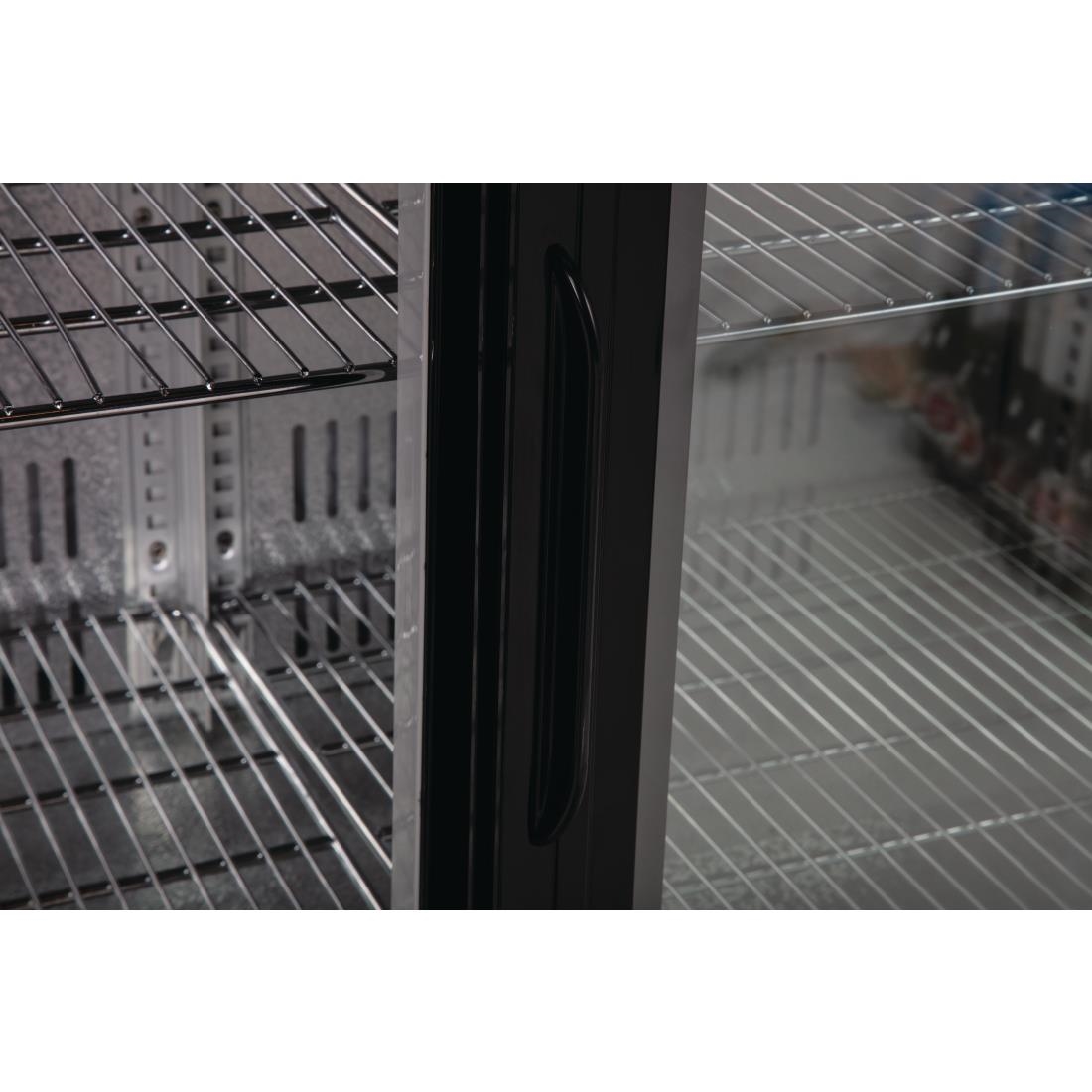 Polar Back Bar Cooler with Sliding Doors in Black 208Ltr