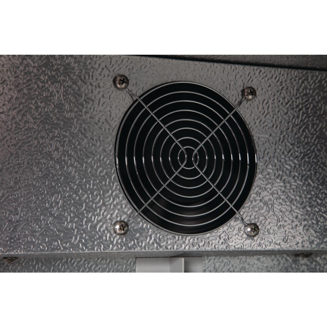 Polar Back Bar Cooler with Hinged Door in Black 198Ltr