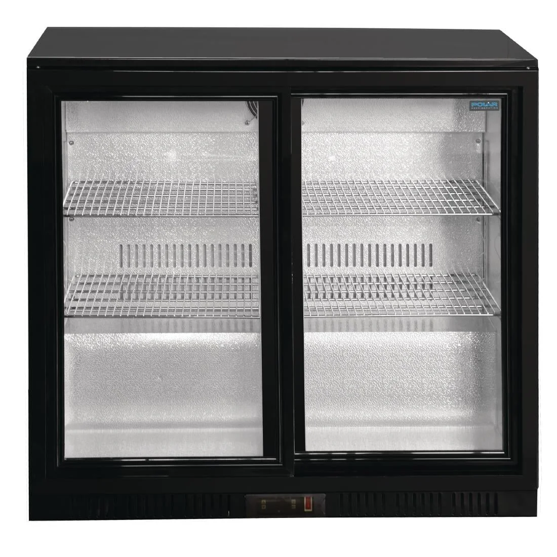 Polar Back Bar Cooler with Sliding Doors in Black 198Ltr - Image 3