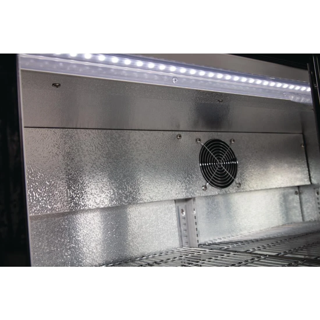 Polar Back Bar Cooler with Sliding Doors in Black 320Ltr - Image 3
