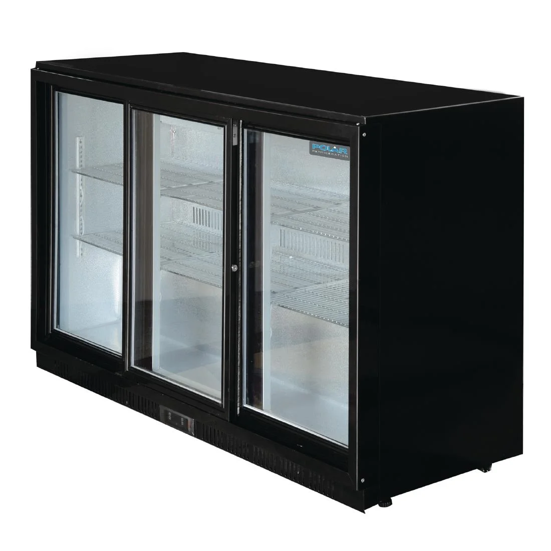 Polar Back Bar Cooler with Sliding Doors in Black 330Ltr - Image 6