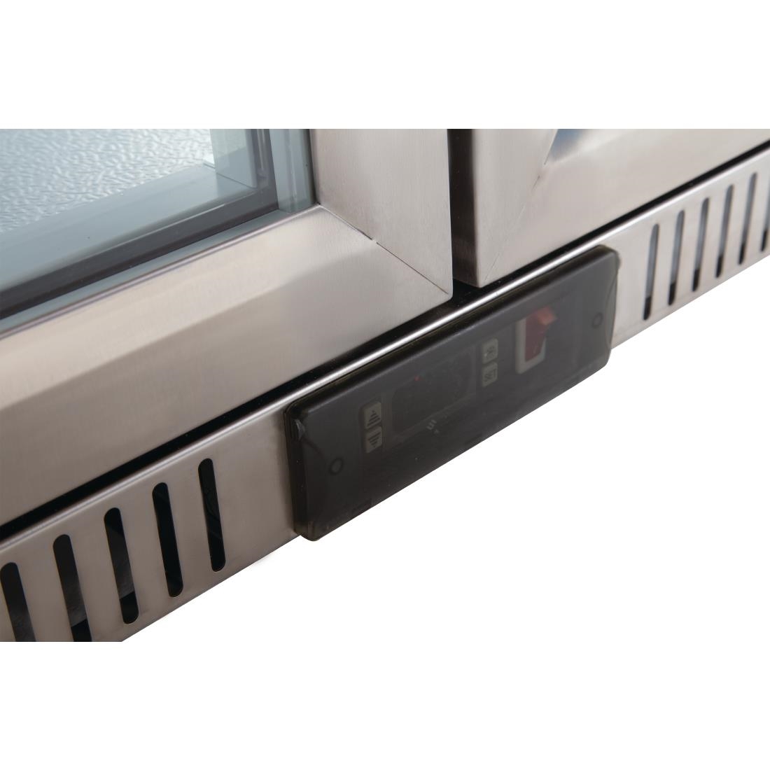 Polar Back Bar Cooler with Hinged Doors in Stainless Steel 208Ltr