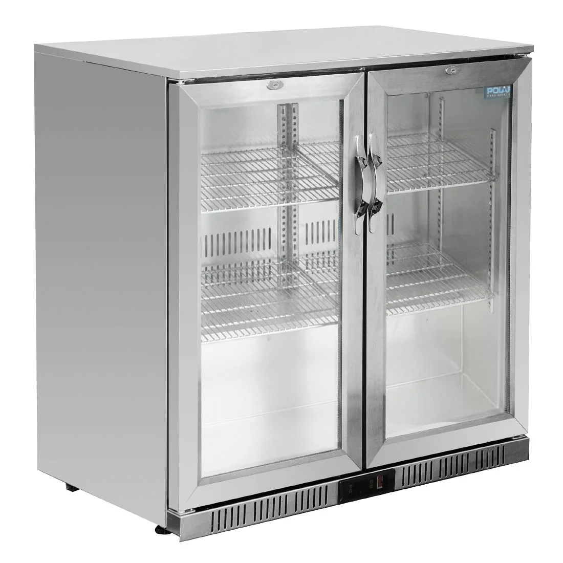 Polar Back Bar Cooler with Hinged Doors in Stainless Steel 208Ltr