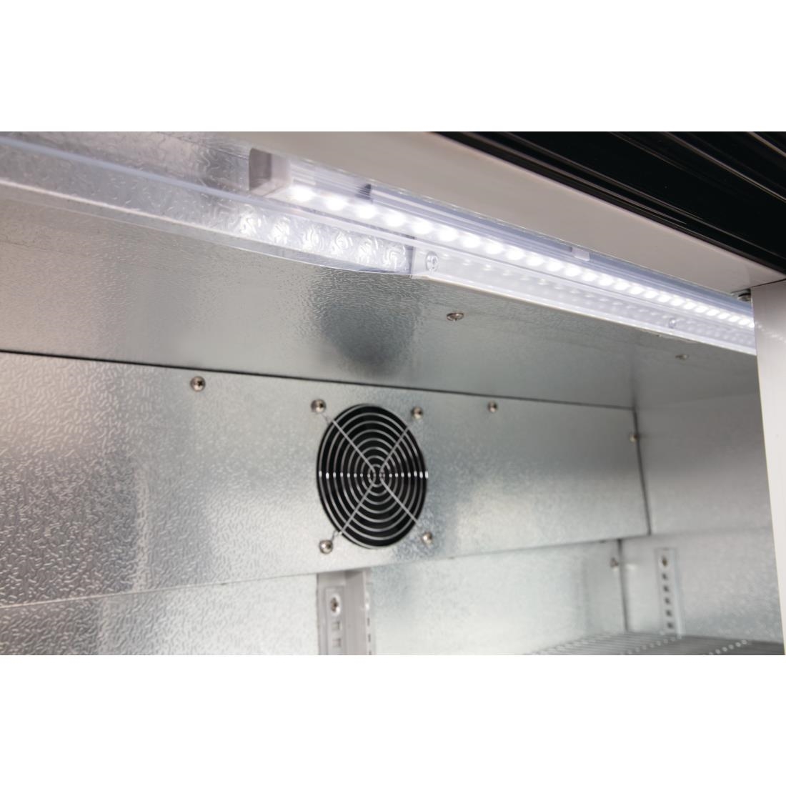 Polar Back Bar Cooler with Sliding Doors in Black 198Ltr