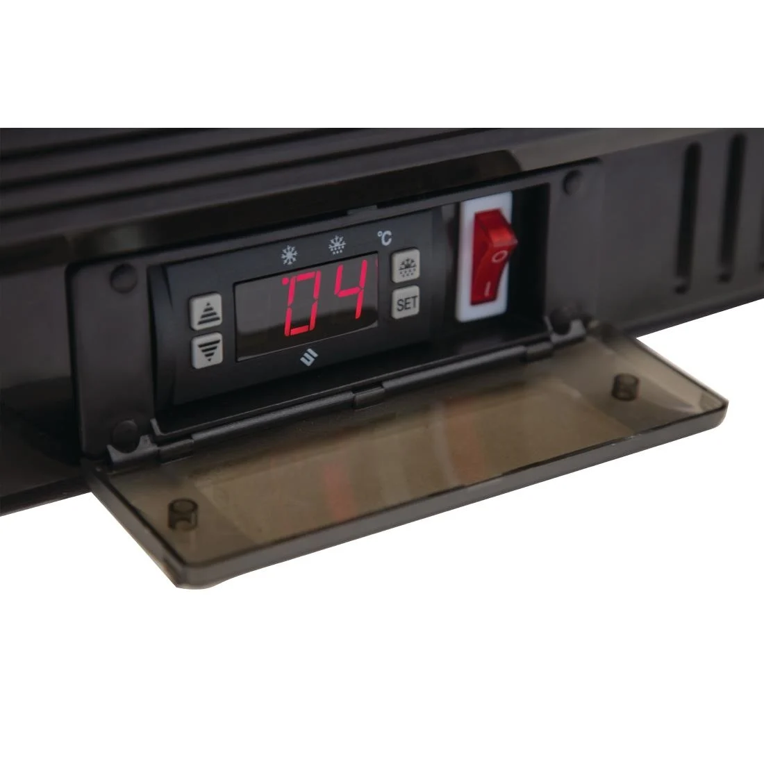 Polar Back Bar Cooler with Sliding Doors in Black 208Ltr