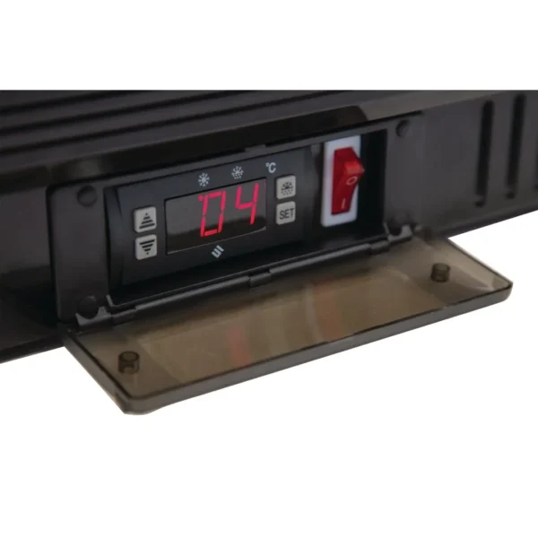 Polar Back Bar Cooler with Sliding Doors in Black 330Ltr