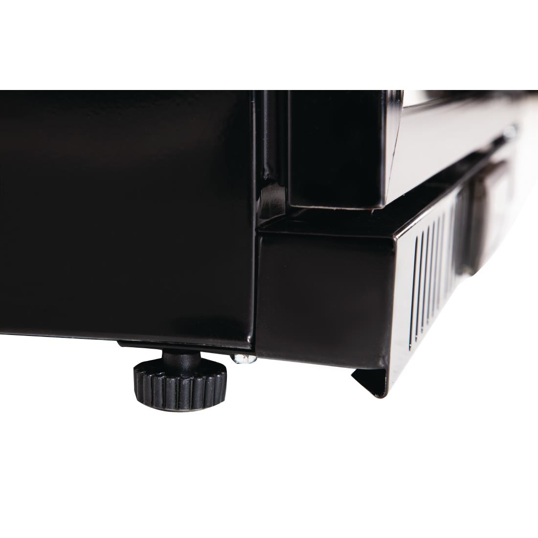 Polar Back Bar Cooler with Hinged Door in Black 138Ltr