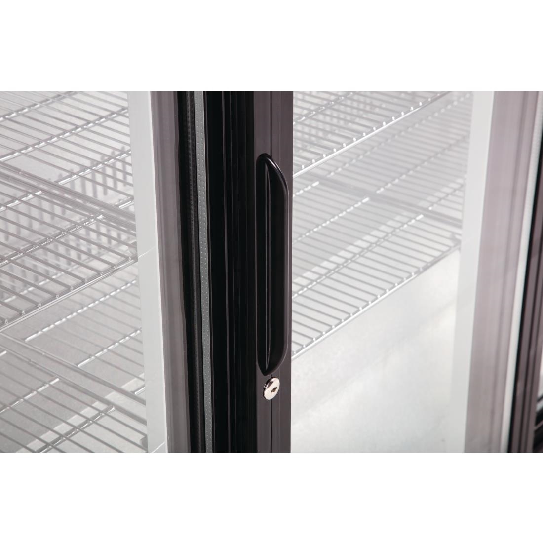 Polar Back Bar Cooler with Sliding Doors in Black 208Ltr