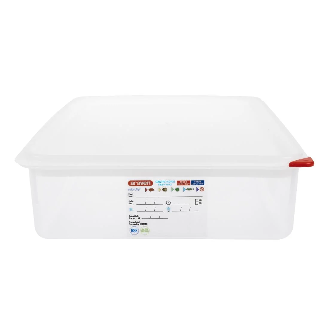 Araven 1/1 GN Food Containers 13.7L with Lid - Image 2