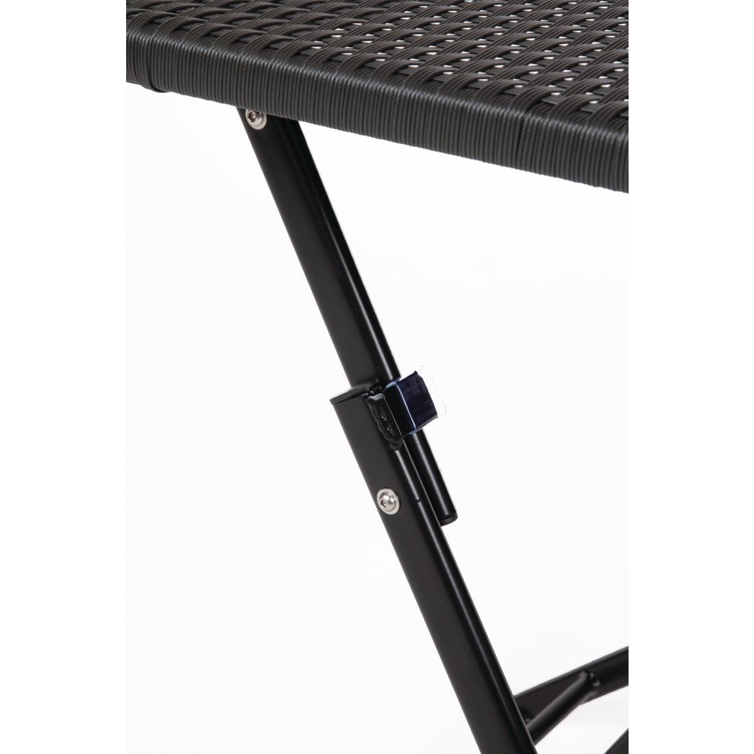Bolero PE Wicker Folding Square Table 600mm