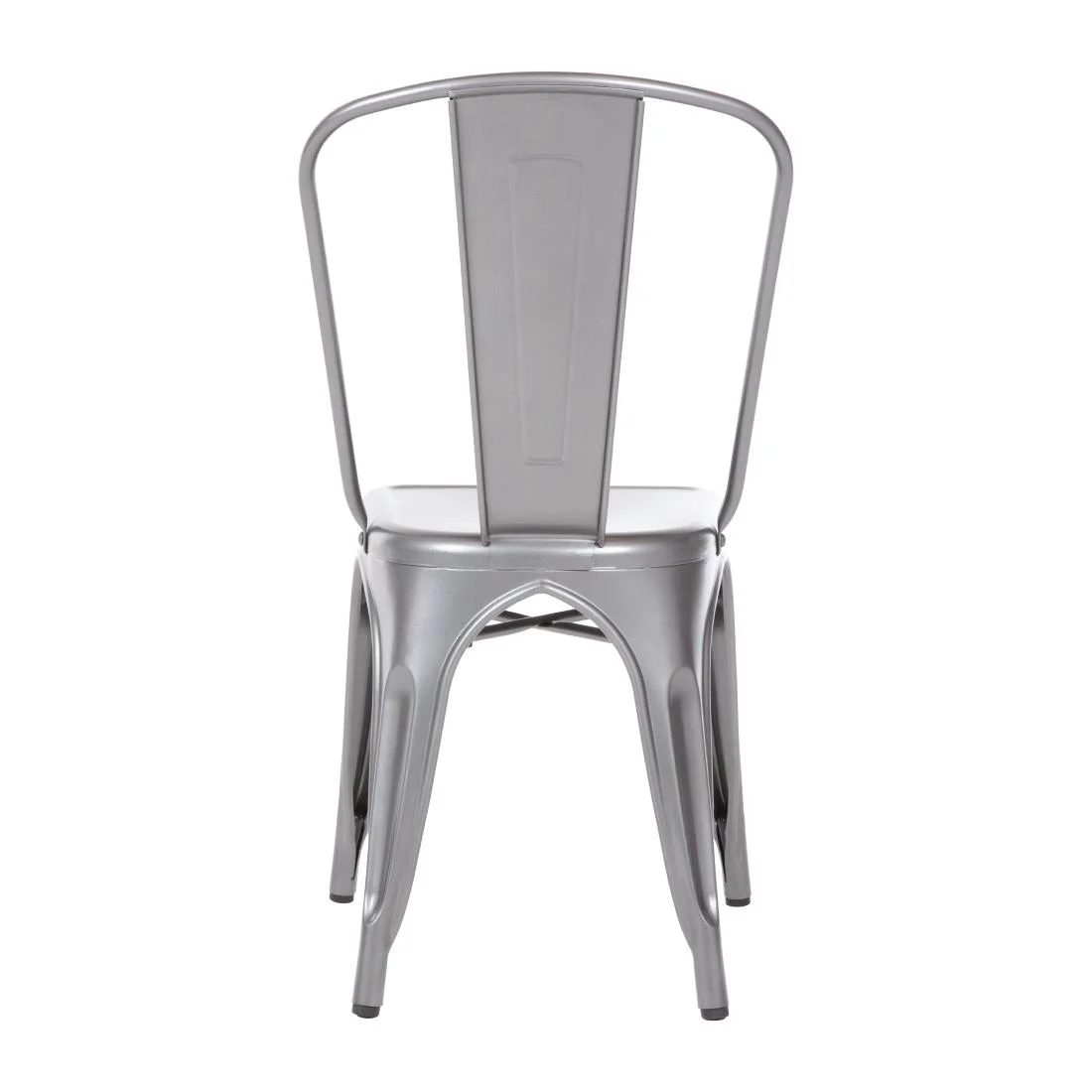 Bolero Bistro Steel Side Chairs Gun Metal Grey (Pack of 4) - Image 4