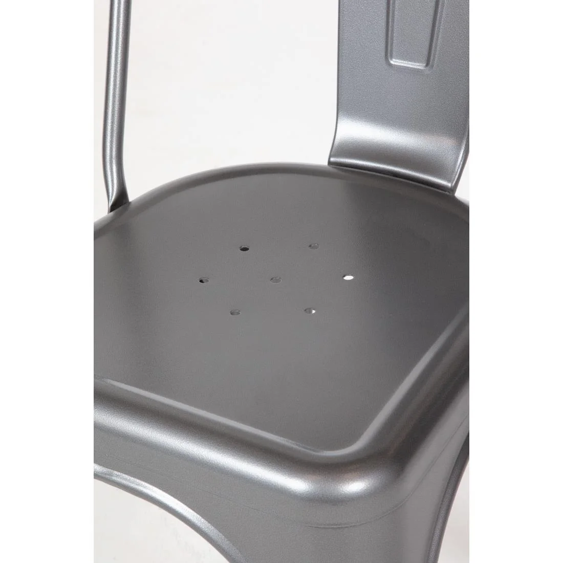 Bolero Bistro Steel Side Chairs Gun Metal Grey (Pack of 4) - Image 9
