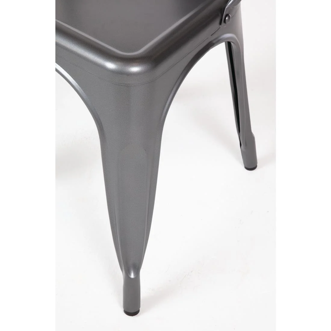 Bolero Bistro Steel Side Chairs Gun Metal Grey (Pack of 4) - Image 10