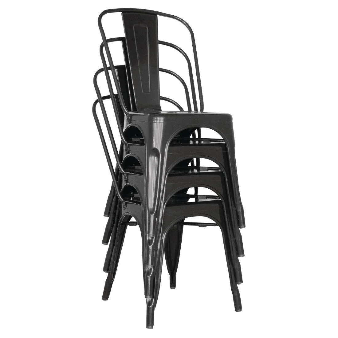 Bolero Bistro Steel Side Chairs Black (Pack of 4) - Image 10