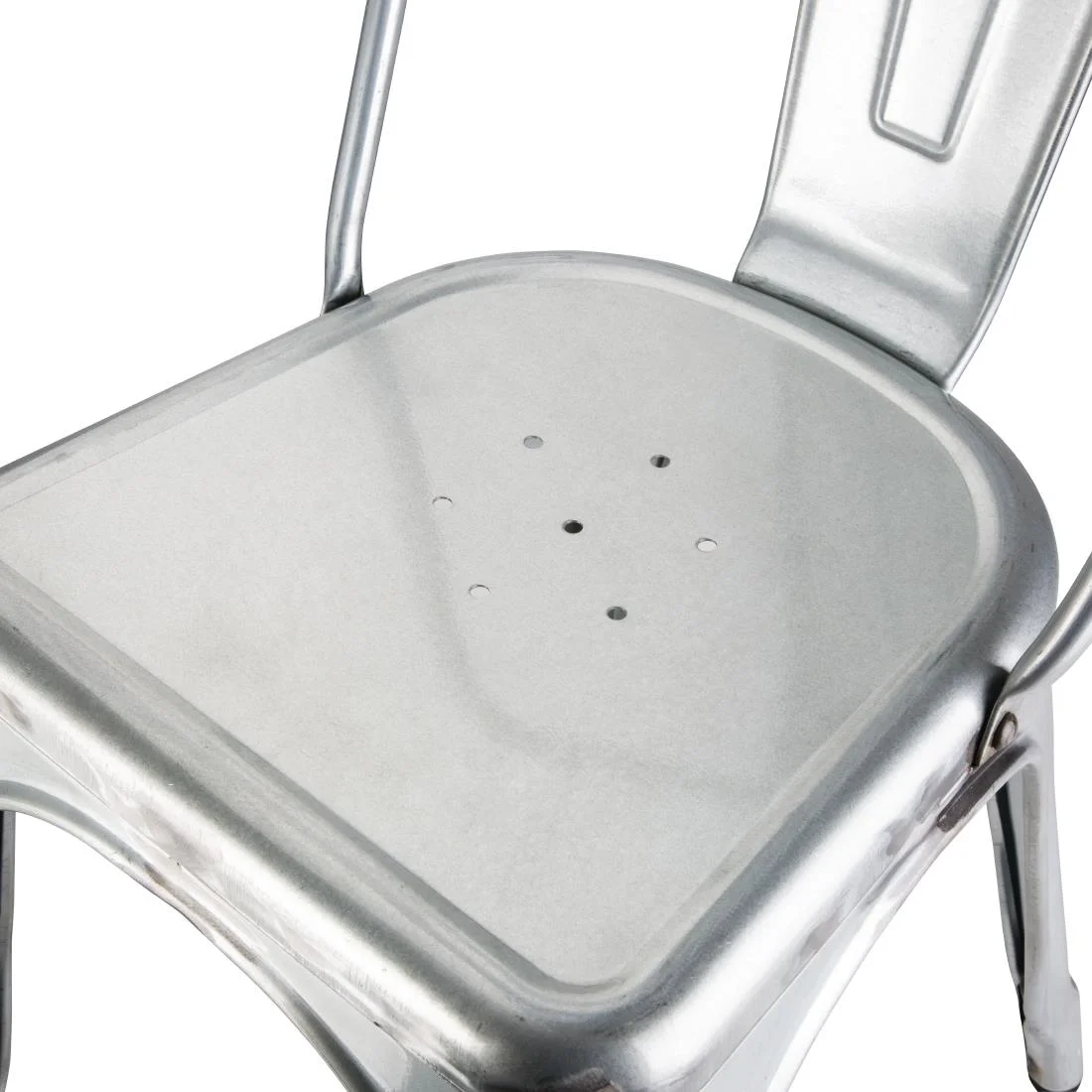 Bolero Bistro Galvanised Steel Side Chairs (Pack of 4) - Image 6