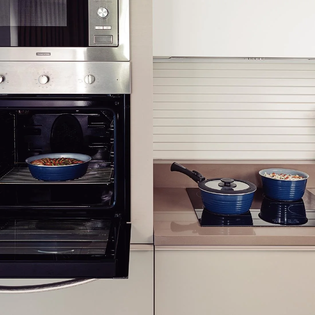 Tramontina Ítria 10-Piece Nesting Cookware Set Navy - Image 5