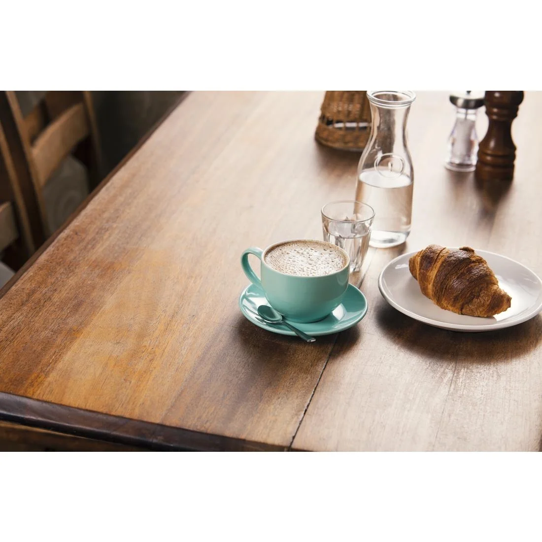 Olympia Cafe Cappuccino Cups Aqua 340ml - Image 5