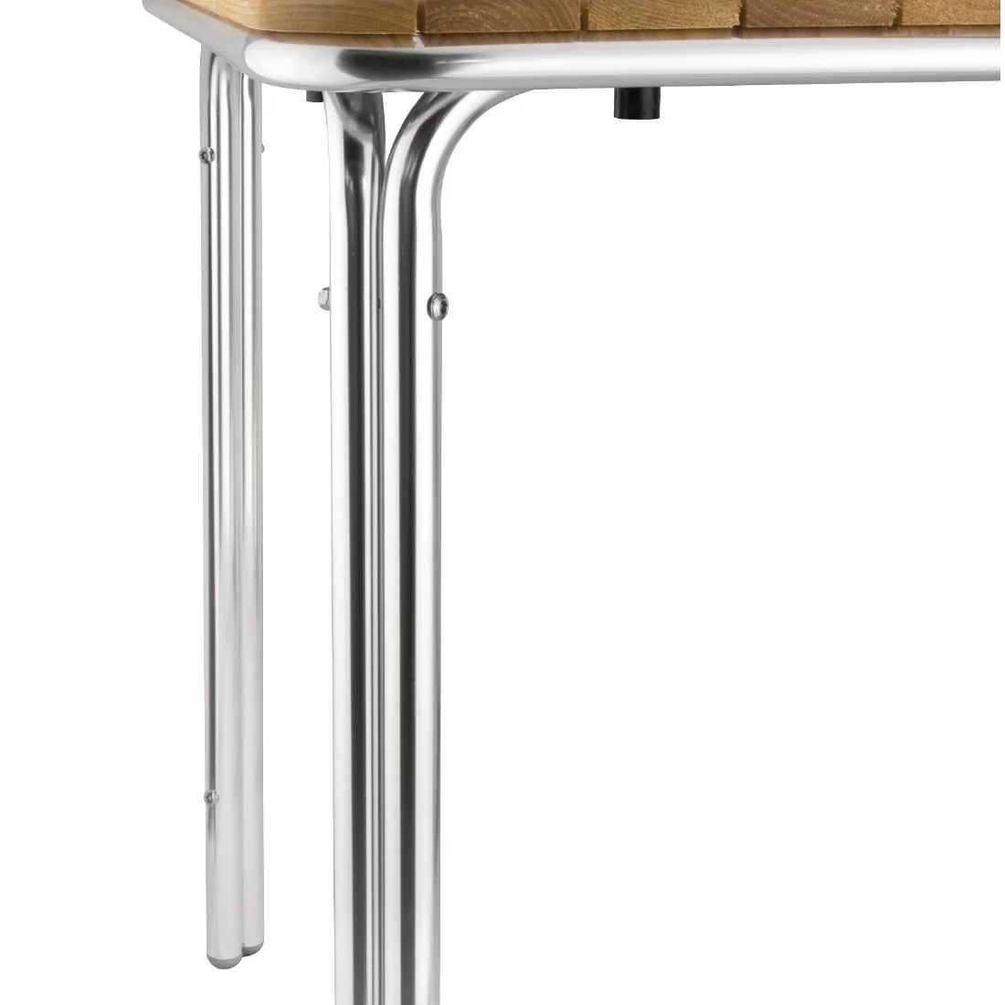 Bolero Square Ash and Aluminium Table 700mm - Image 3