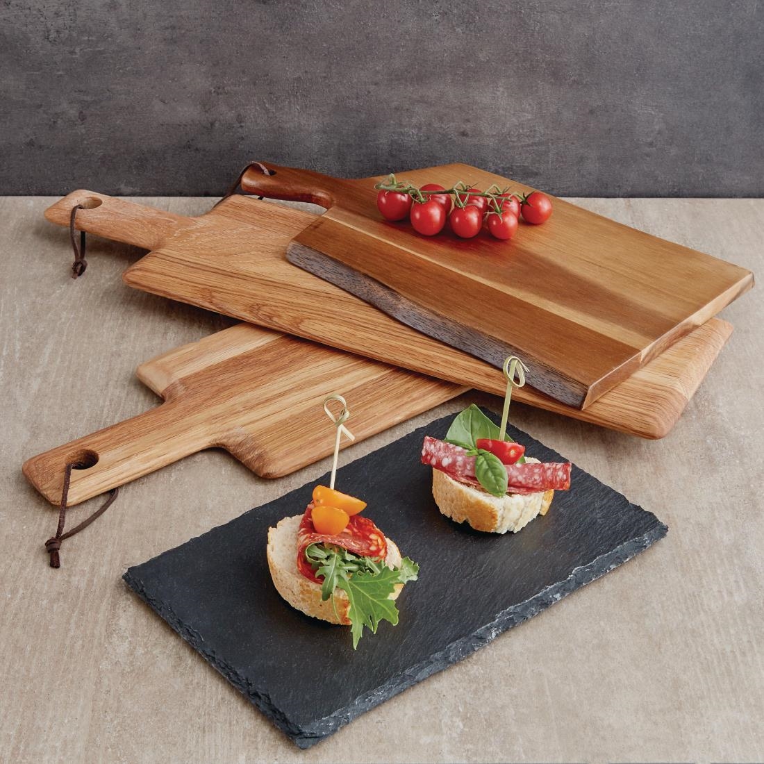 Olympia Acacia Wavy Handled wooden Board Small