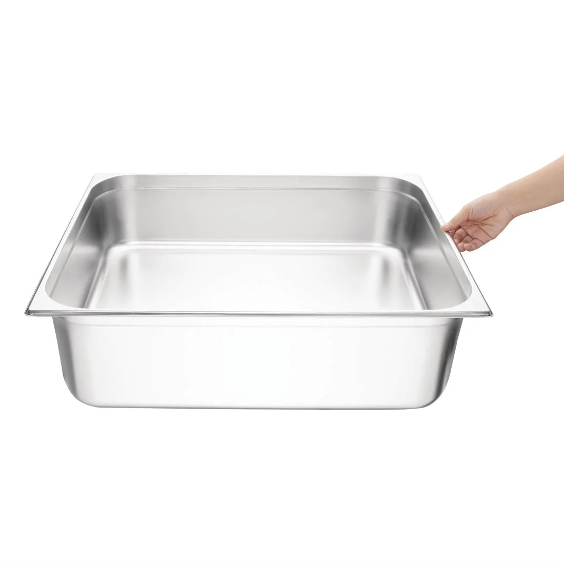 Vogue Stainless Steel GN 2/1 Double Size Gastronorm Pan 200mm - Image 4