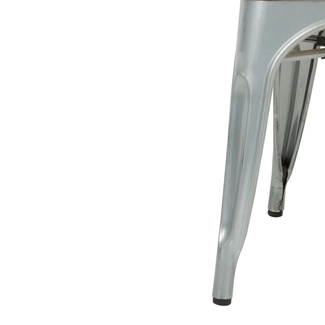 Bolero Bistro Side Chairs with Wooden Seat Pad Galvanised Steel (Pack of 4) - Image 5