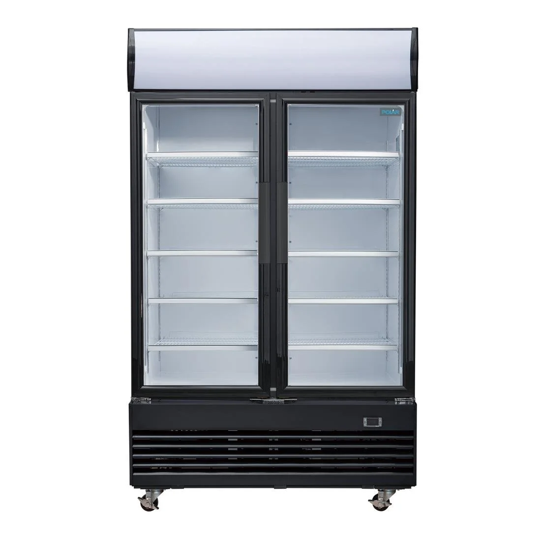 Polar G-Series Upright Hinged Door Display Cooler with Light Box 950Ltr Black - Image 3