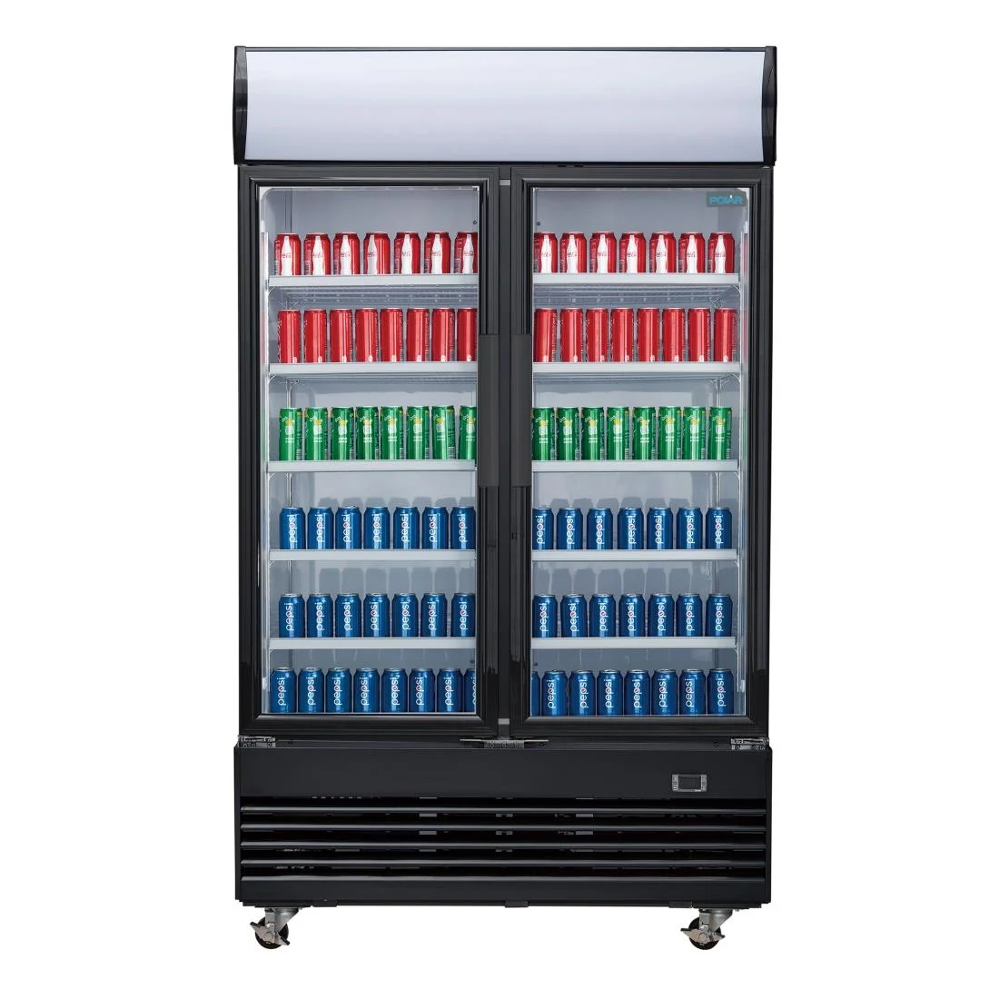 Polar G-Series Upright Hinged Door Display Cooler with Light Box 950Ltr Black - Image 6
