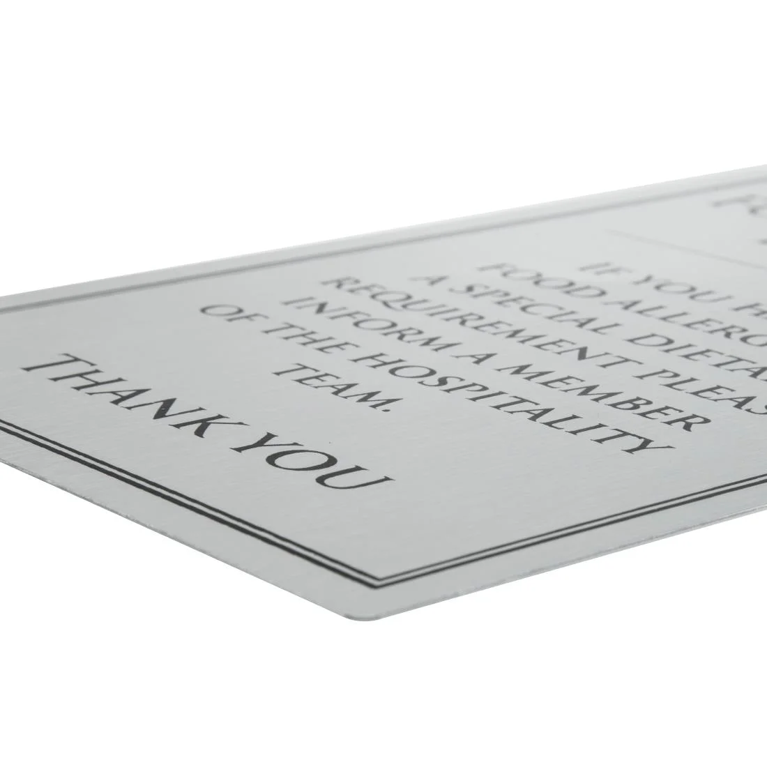 Brushed Steel Food allergy sign A5 - Image 2