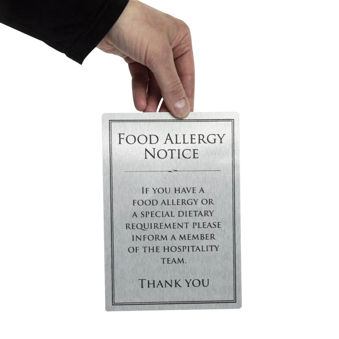 Brushed Steel Food allergy sign A5 - Image 4