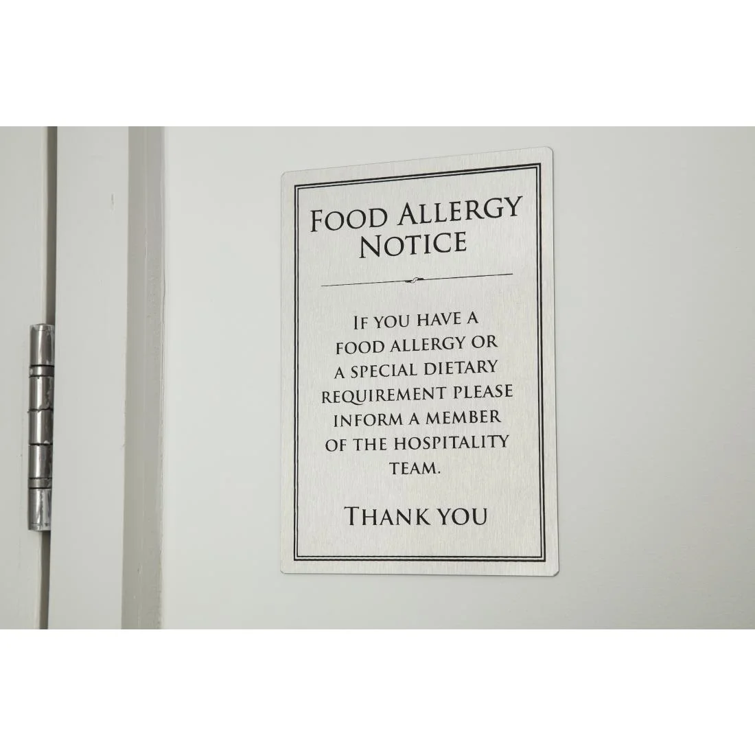 Brushed Steel Food allergy sign A5 - Image 5