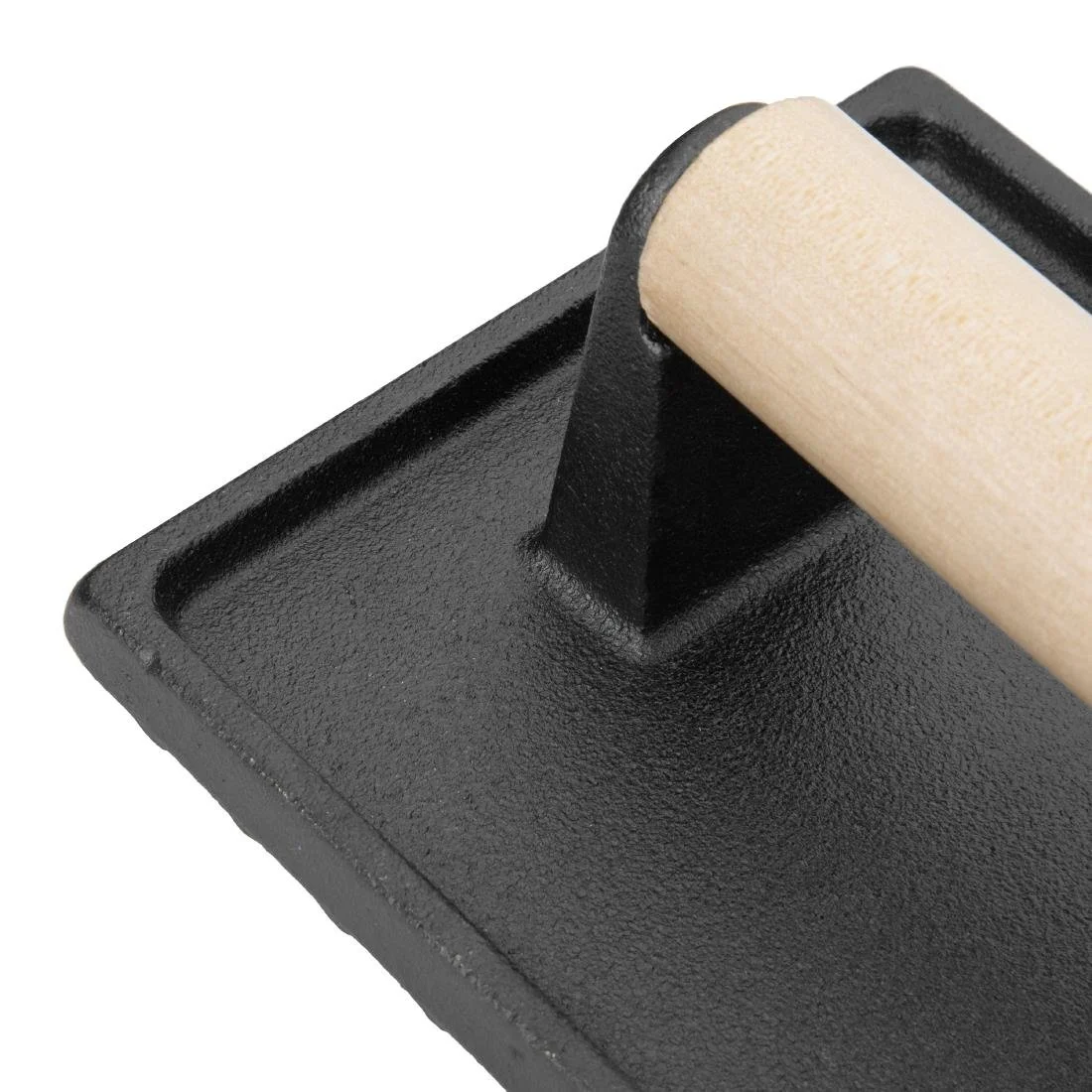 Vogue Cast Iron Steak Weight with Wood Handle - Image 3