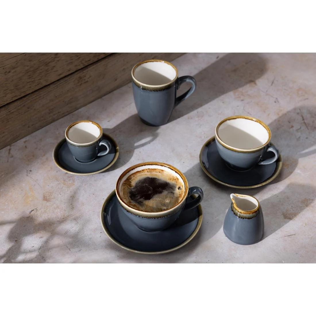 Olympia Kiln Cappuccino Saucer Ocean 140mm