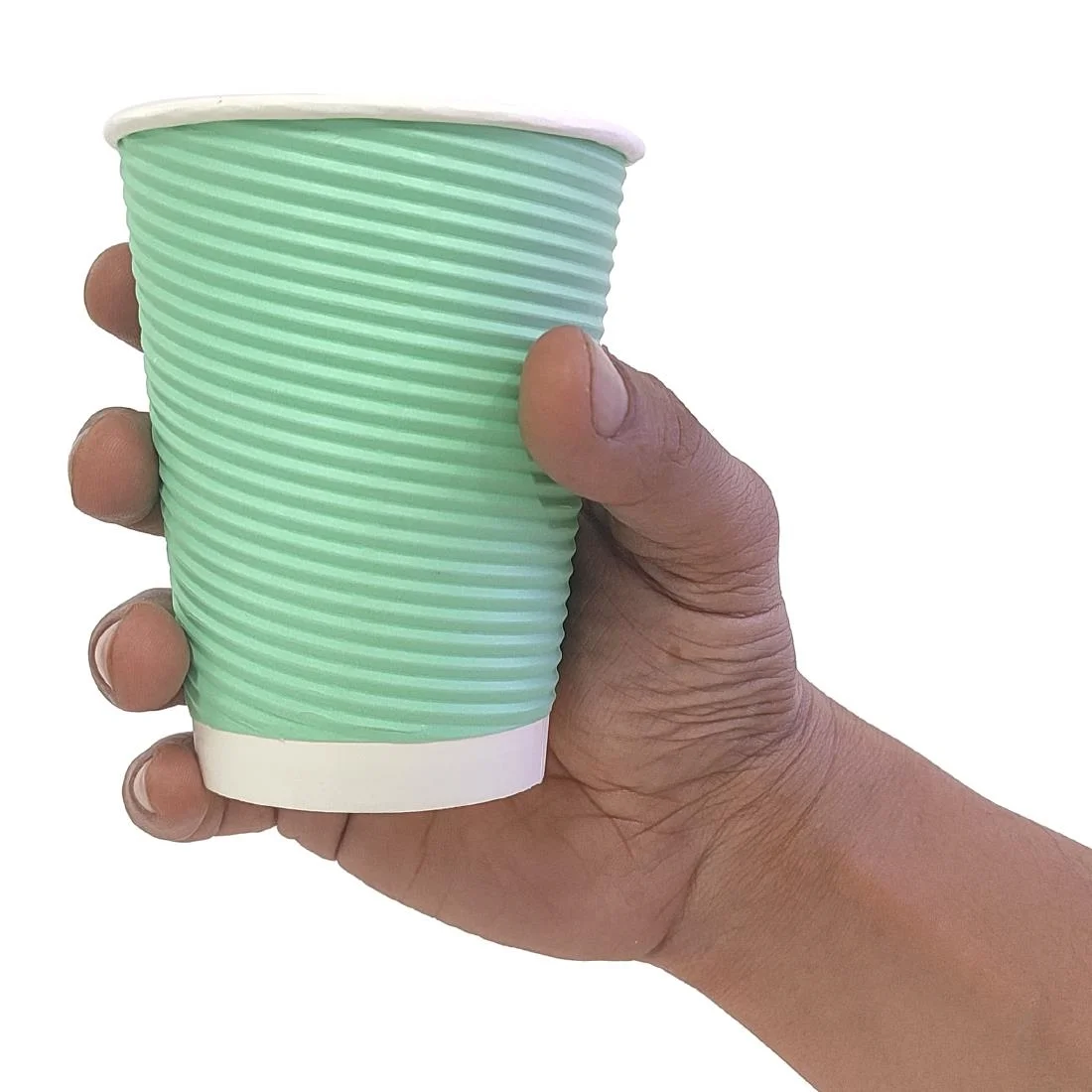 Fiesta Recyclable Coffee Cups Ripple Wall Turquoise 340ml / 12oz (Pack of 500) - Image 5