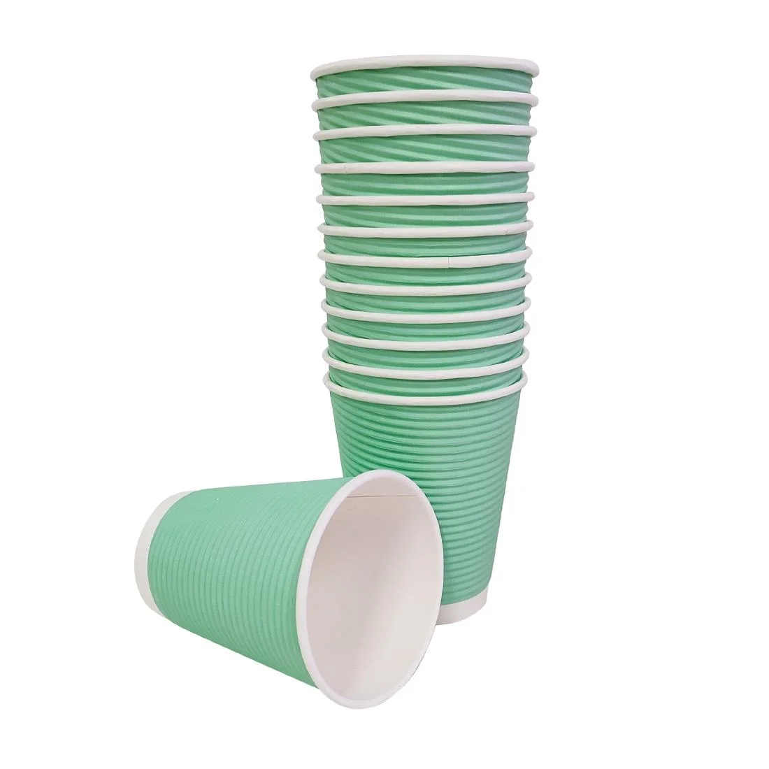 Fiesta Recyclable Coffee Cups Ripple Wall Turquoise 340ml / 12oz (Pack of 500) - Image 6