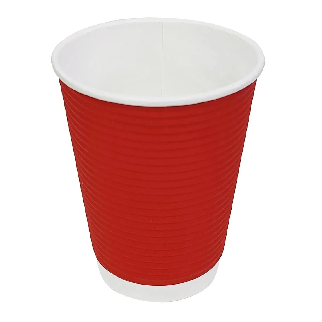 Fiesta Recyclable Coffee Cups Ripple Wall Red 340ml / 12oz (Pack of 500) - Image 4