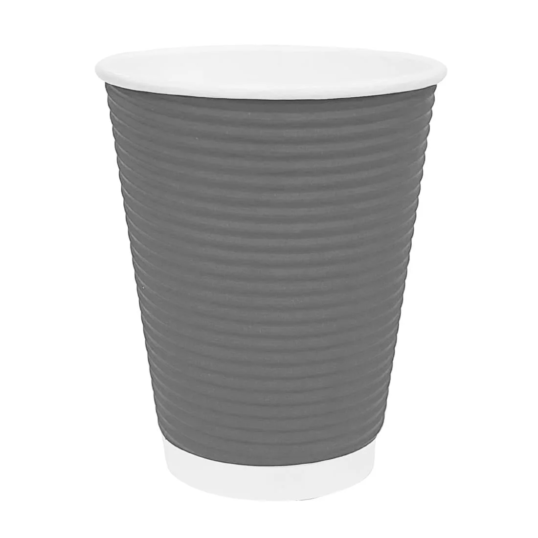 Fiesta Recyclable Coffee Cups Ripple Wall Charcoal 340ml / 12oz (Pack of 500)