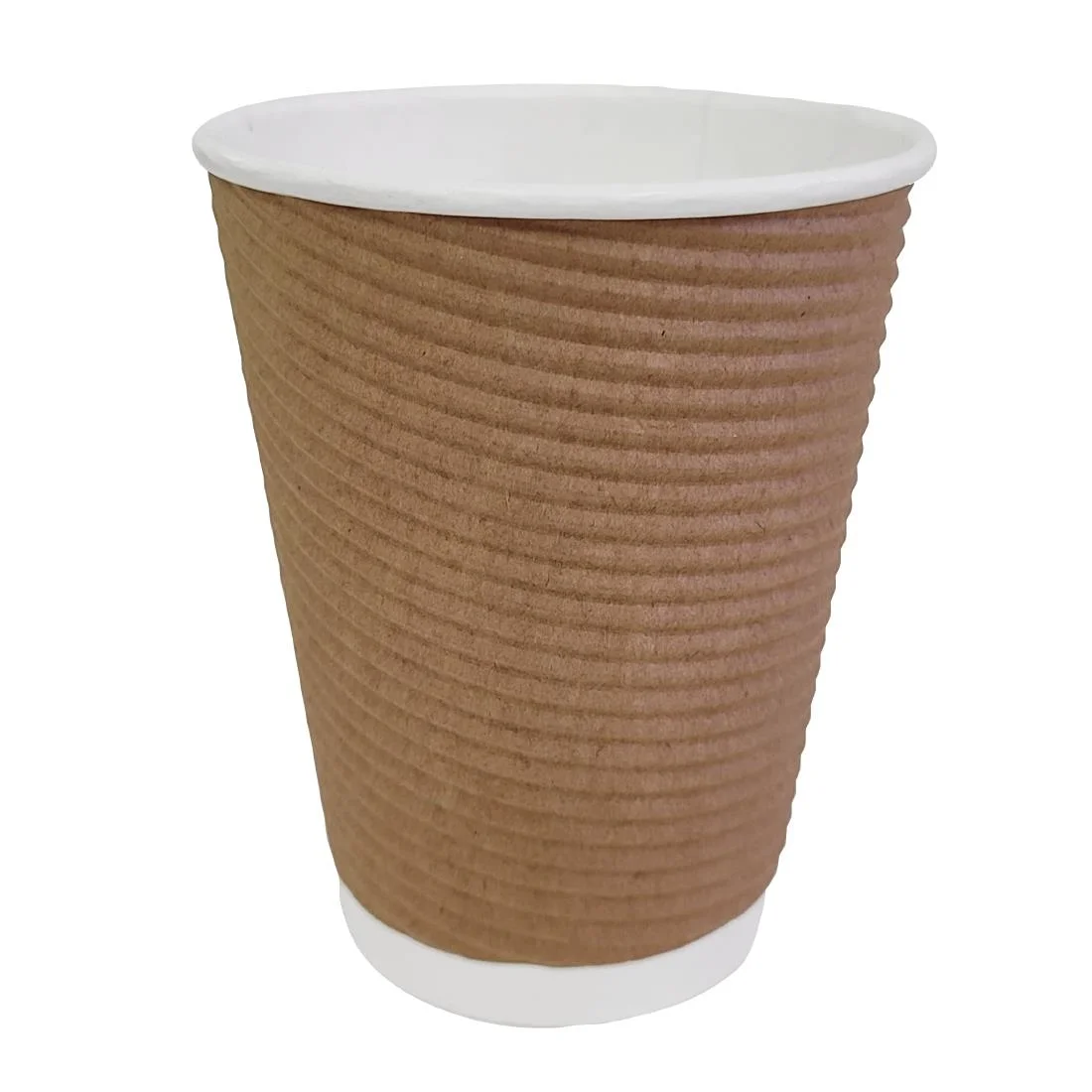 Fiesta Recyclable Coffee Cups Ripple Wall Kraft 340ml / 12oz (Pack of 500)
