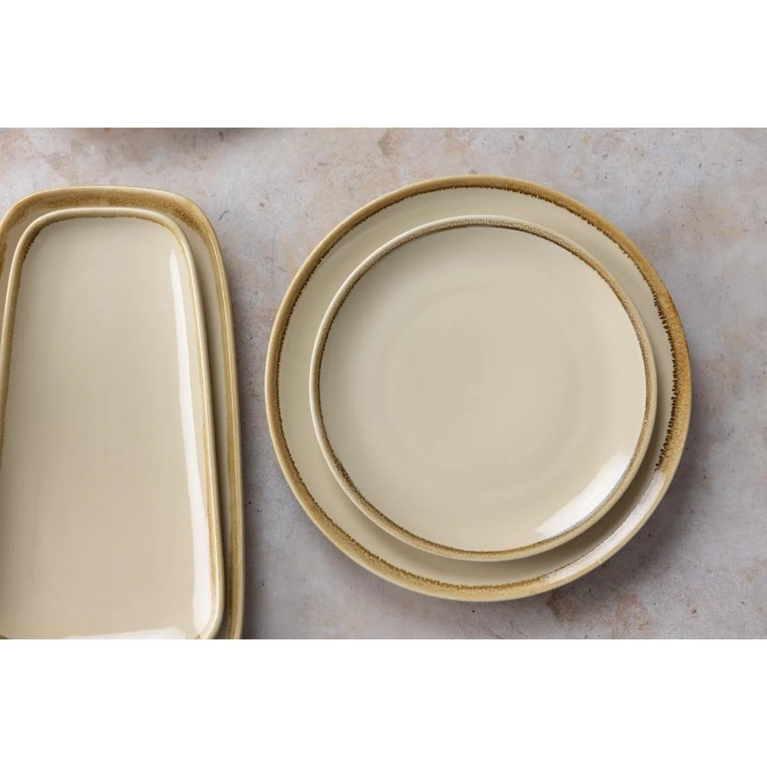 Olympia Kiln Round Coupe Plate Sandstone 230mm - Image 3