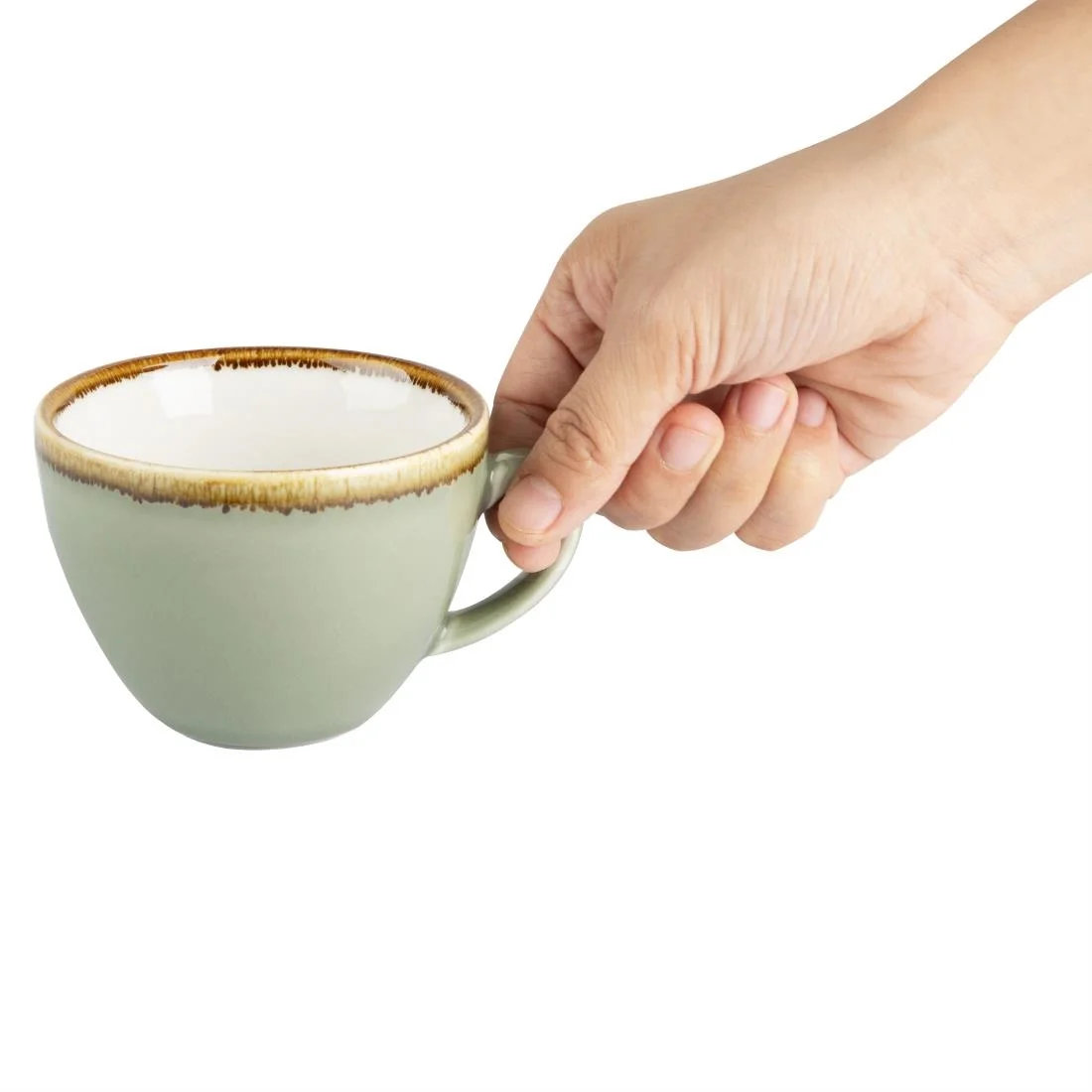 Olympia Kiln Cappuccino Cup Moss 230ml - Image 4