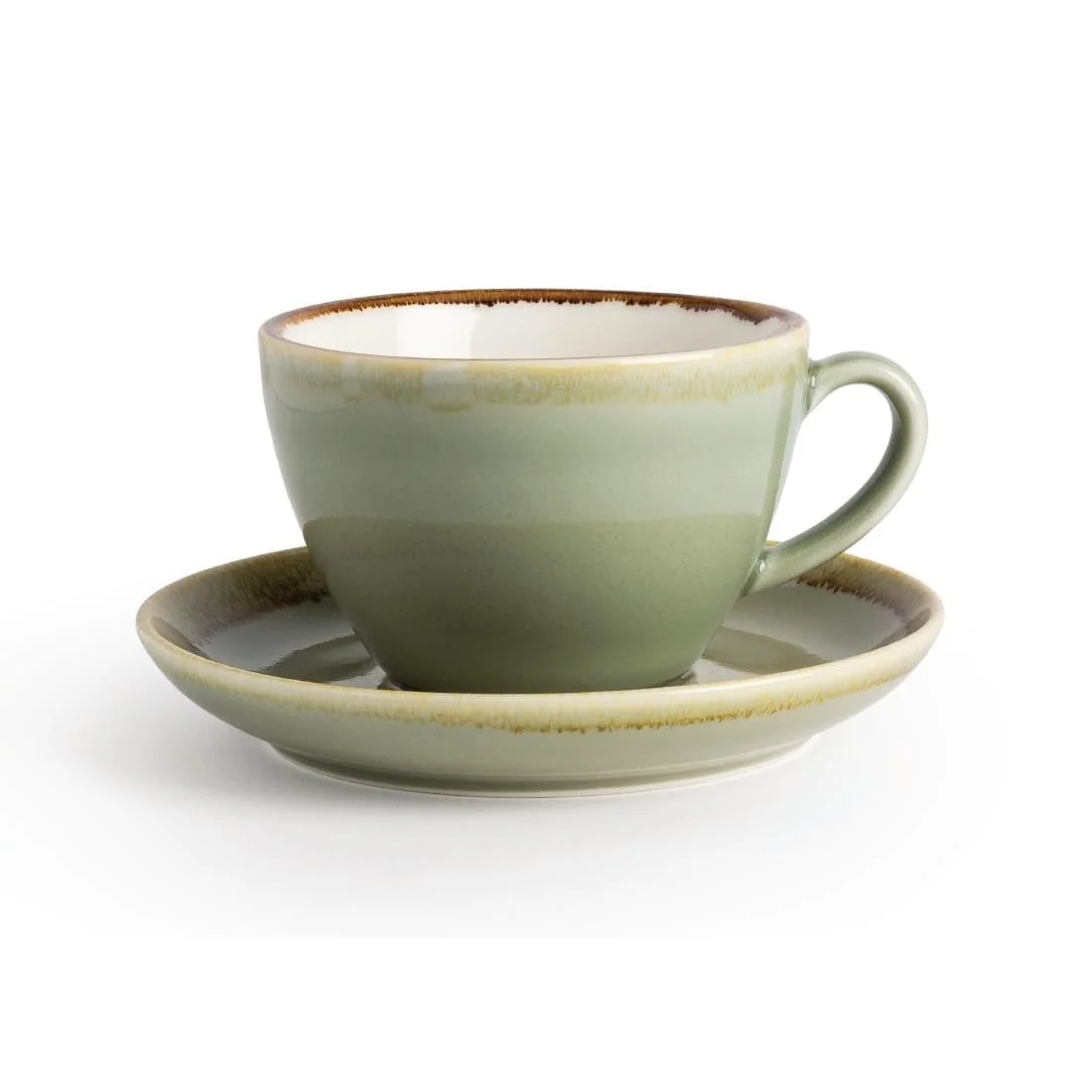 Olympia Kiln Cappuccino Saucer Moss 160mm - Image 2