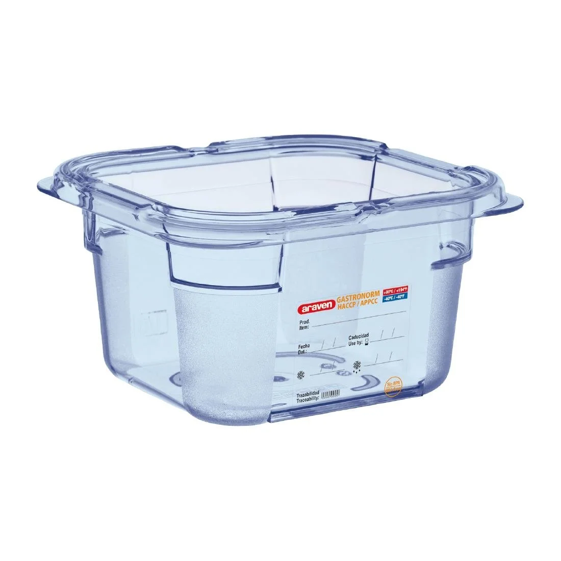 Araven ABS Food Storage Container Blue GN 1/6 100mm