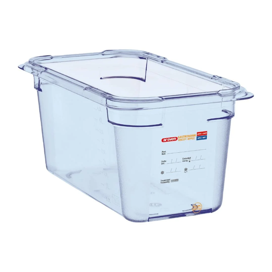 Araven ABS Food Storage Container Blue GN 1/3 150mm