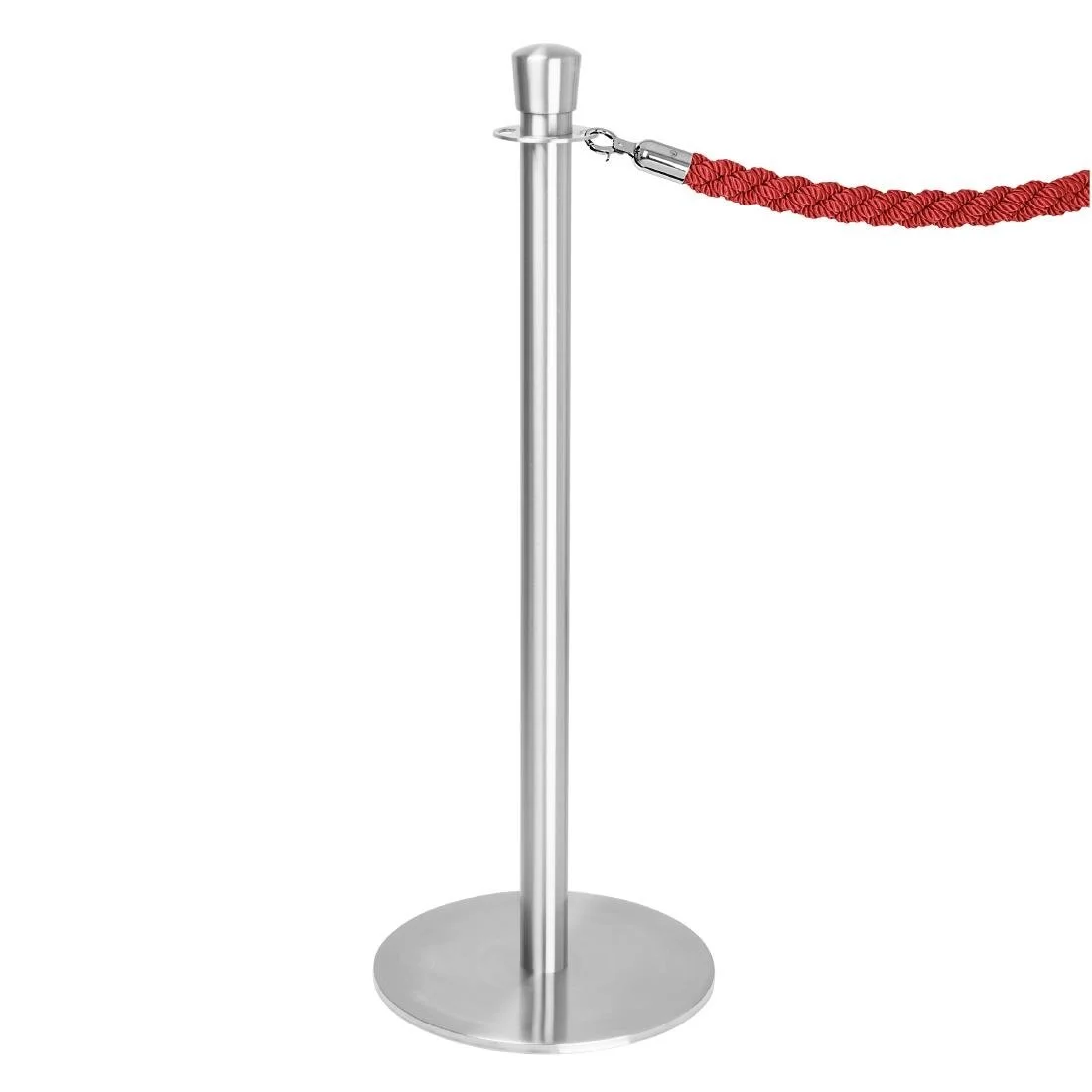 Bolero Flat Base Barrier Posts Brushed Stainless Steel (2 Pack) - Image 3