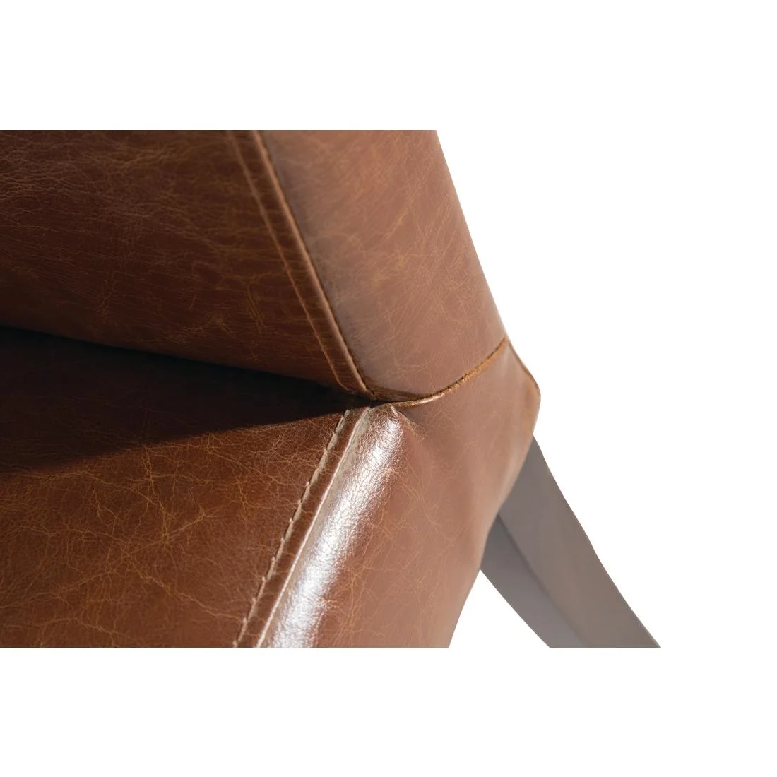 Bolero Faux Leather Dining Chair Antique Tan (Pack of 2) - Image 6
