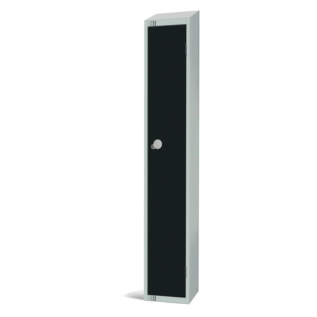 Elite Single Door Camlock Locker with Sloping Top Black - Image 2